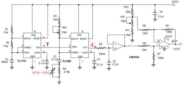 Circuit for a two-point correction in a capacitance to voltage conversion architecture Circuit for a two-point correction